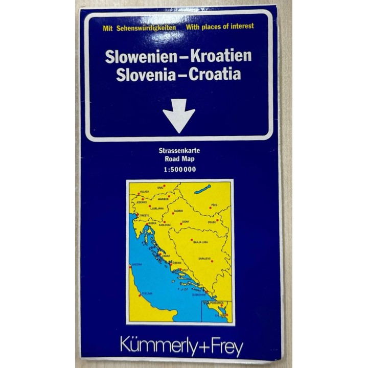 Slowenien Kroatien - Slovenia Croatia. Strassenkarte Road Map 1 : 500 000.